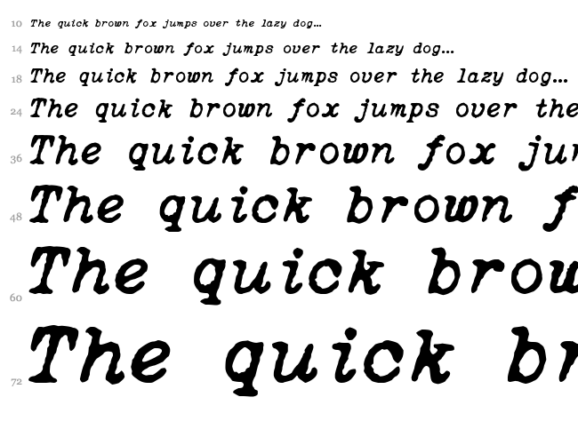 Oceanside Typewriter font waterfall